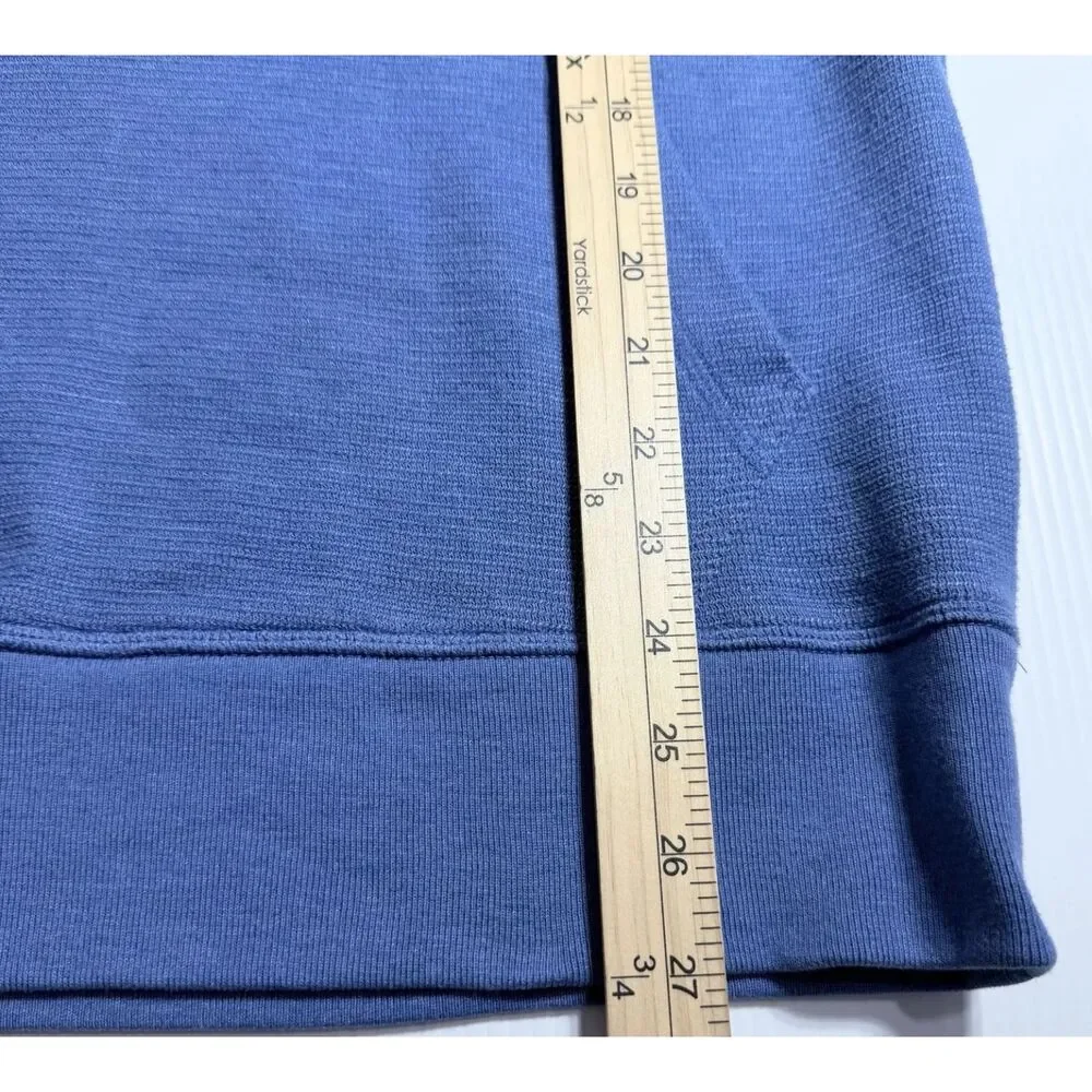 Banana Republic Men’s L 1/4 Button Pullover Textured Henley Sweater Blue Gray